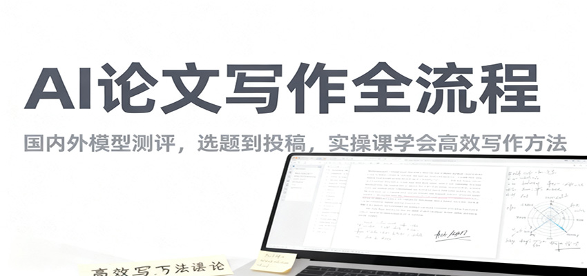 AI论文写作全流程，国内外模型测评，选题到投稿，实操课学高效写作方法-吾爱自习网