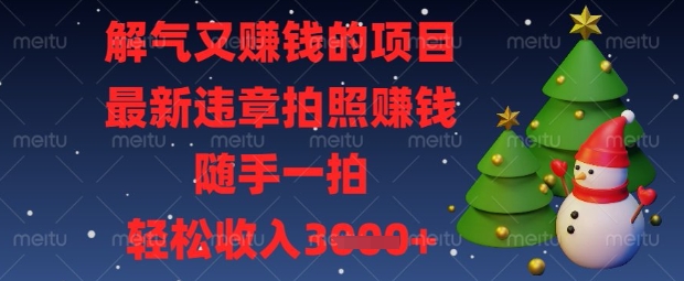 解气又挣钱的项目，最新违章拍照挣钱，随手一拍，轻松收入数张【揭秘】-吾爱自习网