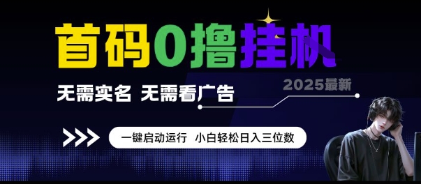 首码0撸挂G项目，无需实名无需看广告 一键启动运行，小白轻松日入三位数【揭秘】-吾爱自习网