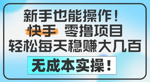 新手也能操作，快手零撸挣米，轻松每天挣2-5张，完全无成本-吾爱自习网