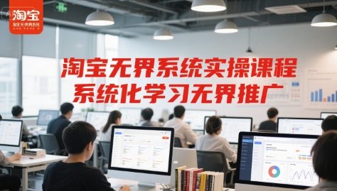 淘宝无界系统实操课程，系统化学习无界推广-吾爱自习网