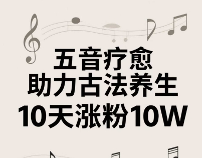 古法五音养生教程，五音疗愈的视频的制作方法，2-4小时就能学会，作者10天涨粉10W-吾爱自习网