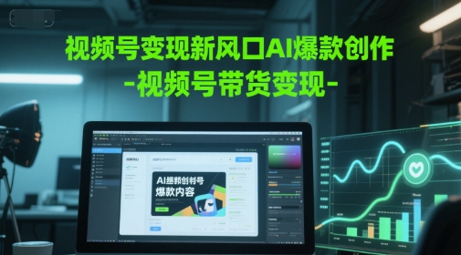 视频号变现新风口AI爆款创作-视频号带货变现-吾爱自习网