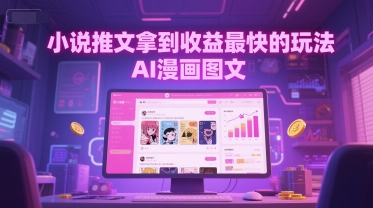 小说推文拿到收益最快的玩法，AI漫画图文-吾爱自习网
