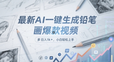 最新AI一键生成铅笔画爆款视频，多平台分发，日 入1k+，小白轻松上手【揭秘】-吾爱自习网