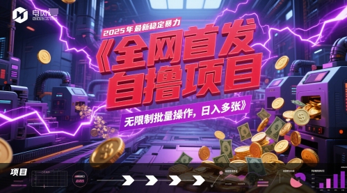 全网首发，2025年最新稳定暴力全自动自撸项目，无限制批量操作，日入多张【揭秘】-吾爱自习网