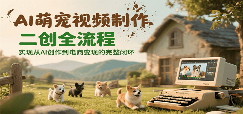 AI萌宠视频制作二创全流程，实现从AI创作到电商变现的完整闭环-吾爱自习网