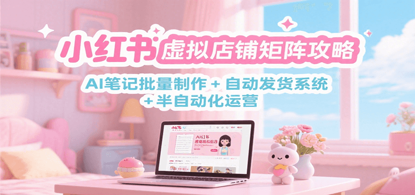 小红书虚拟店铺矩阵攻略：AI笔记批量制作 + 自动发货系统 + 半自动化运营-吾爱自习网
