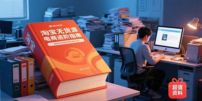 淘宝无货源电商进阶指南，包含新人课、进阶课，配套资料，蓝海选品等-吾爱自习网