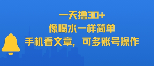 一天撸30+，像喝水一样简单，手机看文章，可多账号操作-吾爱自习网