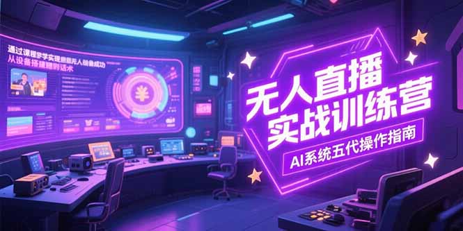 无人直播实操训练营，从设备搭建到话术，AI系统五代操作指南(7月更新-吾爱自习网