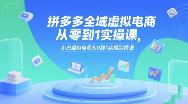 拼多多全域虚拟电商从零到1实操课，小白虚拟电商从0到1实操到精通-吾爱自习网