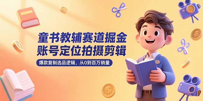 童书教辅赛道掘金，账号定位拍摄剪辑，爆款复制选品逻辑，从0到百万销量-吾爱自习网