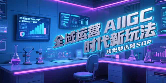 全域运营AIGC时代新玩法，文案封面设计公式，短视频运营SOP-吾爱自习网