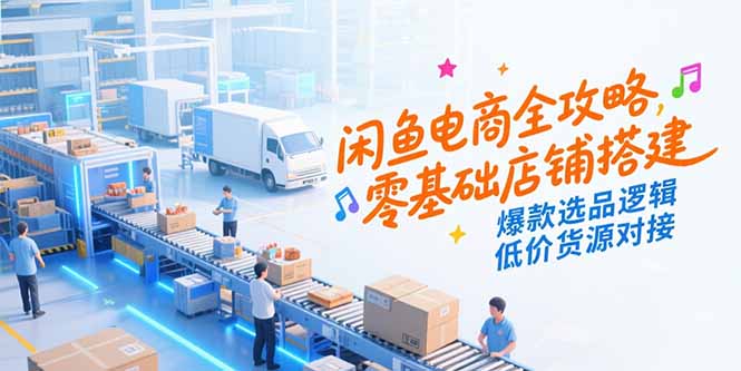 闲鱼电商全攻略，零基础店铺搭建，爆款选品逻辑，低价货源对接-吾爱自习网