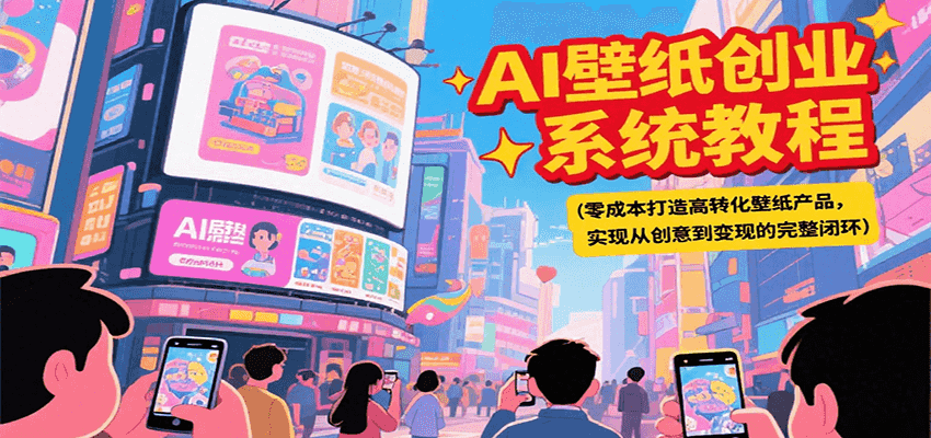 AI壁纸创业系统教程，零成本打造高转化壁纸产品，实现从创意到变现的完整闭环-吾爱自习网