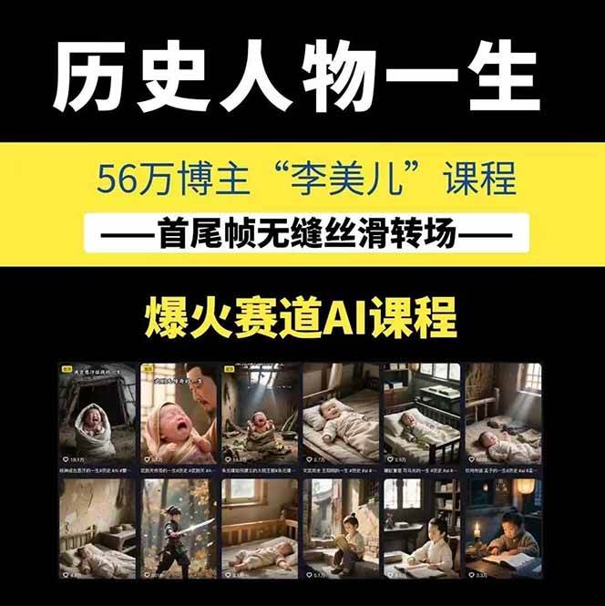 图片[1]-AI历史人物短视频创作，含IP打造、首尾帧无缝转场、智能体视频制作等核心教学内容-吾爱自习网