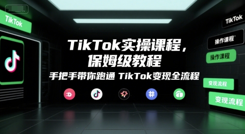 TikTok实操课程，保姆级教程，手把手带你跑通TikTok变现全流程-吾爱自习网