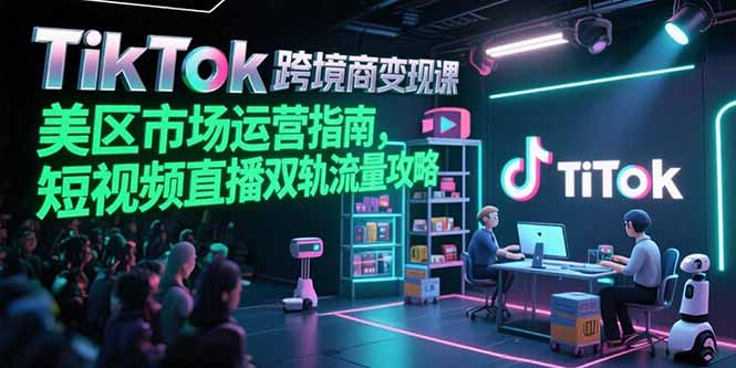 TikTok跨境电商变现课，美区市场运营指南，短视频直播双轨流量攻略-吾爱自习网