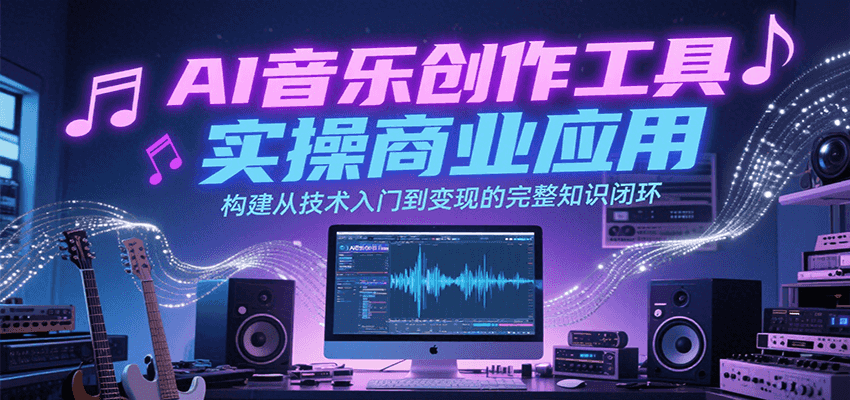 AI音乐创作工具实操商业应用，构建从技术入门到变现的完整知识闭环-吾爱自习网