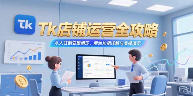 Tk店铺运营全攻略，从入驻到变现闭环，后台功能详解与实操演示-吾爱自习网