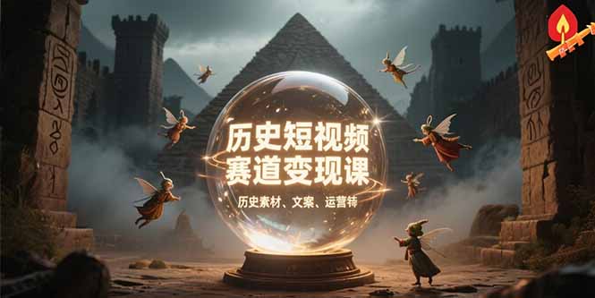 历史短视频赛道变现课，百集素材库应用，文案剪辑技巧，账号运营全案-吾爱自习网