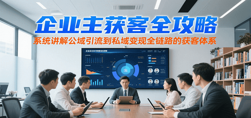 企业主获客全攻略，系统讲解公域引流到私域变现全链路的获客体系-吾爱自习网