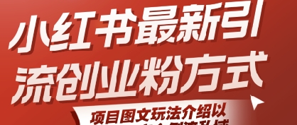 小红书最新引流创业粉方式，项目图文玩法介绍以及如何安全倒流私域-吾爱自习网