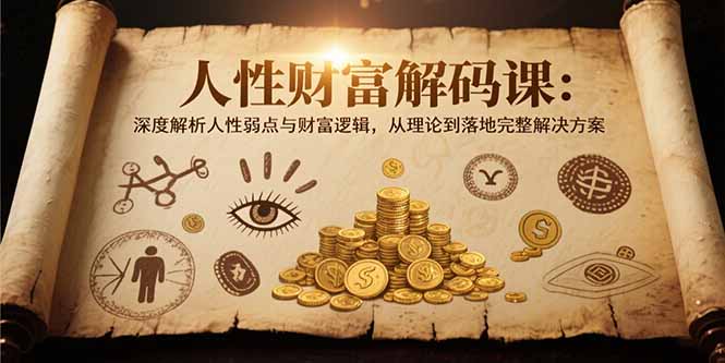 人性财富解码课6.0：深度解析人性弱点与财富逻辑，理论到落地完整解决方案-吾爱自习网