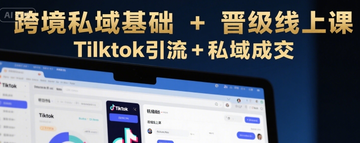 跨境私域基础+晋级线上课，Tilktok引流+私域成交-吾爱自习网