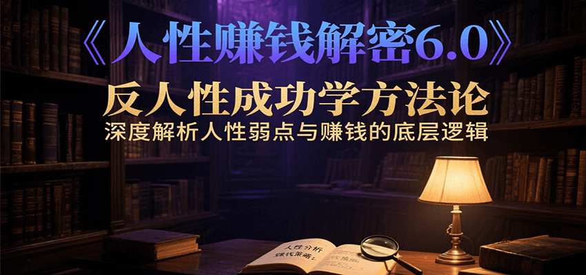 人性赚钱解密6.0，反人性成功学方法论，深度解析人性弱点与赚钱的底层逻辑-吾爱自习网