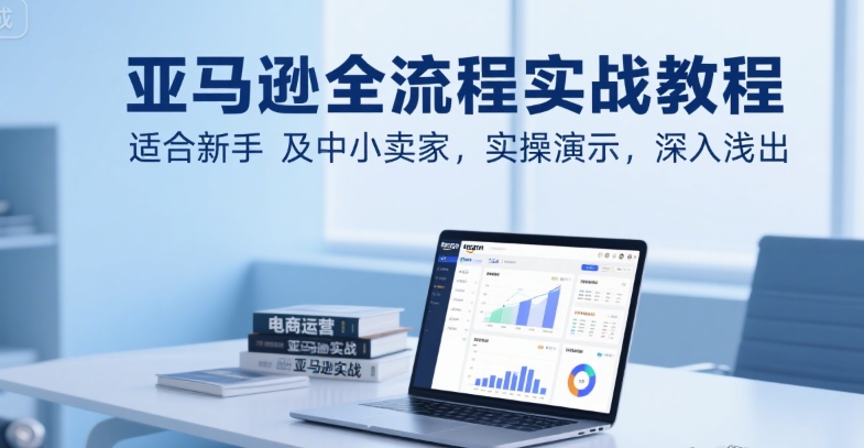 亚马逊全流程实战教程，适合新手及中小卖家，实操演示，深入浅出-吾爱自习网