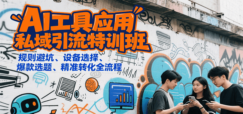 AI工具应用私域引流特训班，规则避坑、设备选择、爆款选题、精准转化全流程-吾爱自习网