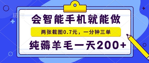 2025年零撸手机项目，二十秒一单，纯薅羊毛，一天200+做就有【揭秘】-吾爱自习网