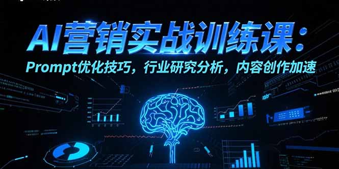 AI营销实战训练课：Prompt优化技巧，行业研究分析，内容创作加速-吾爱自习网