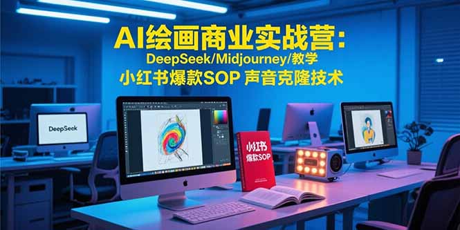 AI绘画商业实战营：DeepSeek/Midjourney/教学 小红书爆款SOP 声音克隆技术-吾爱自习网