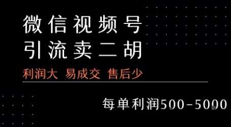视频号卖二胡教程，利润大 易成交 售后少，一单利润5张+-吾爱自习网