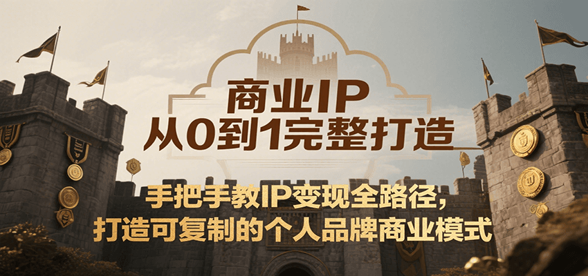 商业IP从0到1完整打造，手把手教IP变现全路径，打造可复制的个人品牌商业模式-吾爱自习网