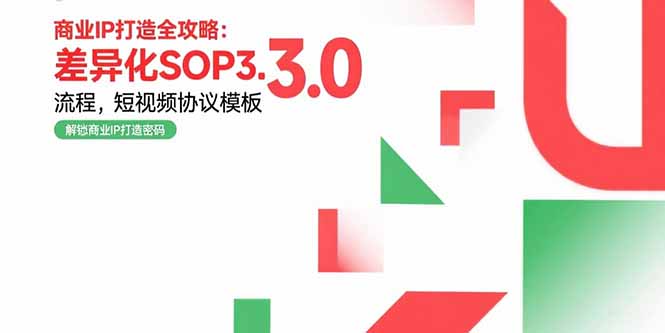 商业IP打造全攻略:差异化SOP3.0流程,短视频协议模板,婚恋项目实战案例-吾爱自习网