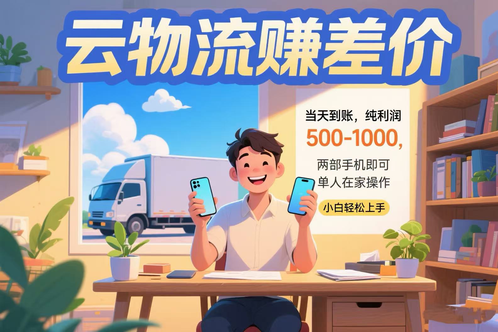 云物流赚差价 当天到账纯利润500-1000 两部手机即可 可单人在家操作 小…-吾爱自习网
