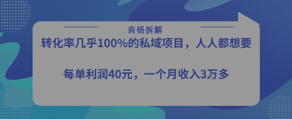 转化率最高的私域项目，每单利润40-50米，月入过1w-吾爱自习网
