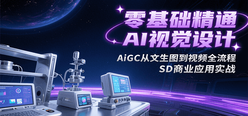 零基础精通AI视觉设计，AiGC从文生图到视频全流程，SD商业应用实战-吾爱自习网