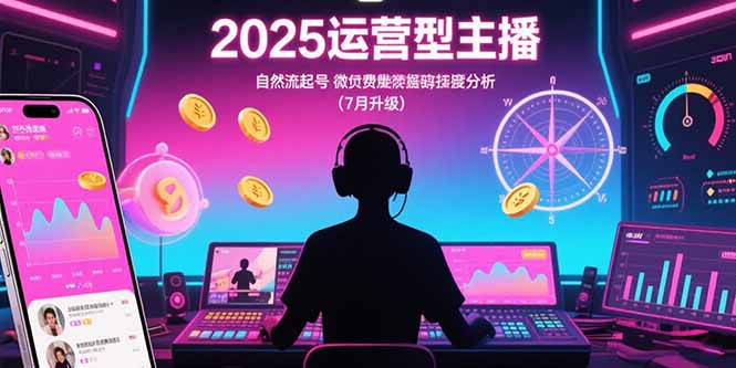 2025运营型主播：自然流起号，微付费投放技巧，罗盘数据深度解析(7月更新-吾爱自习网