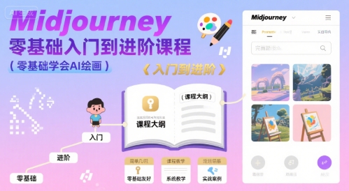 midjourney零基础入门到进阶课程,零基础学会AI绘画-吾爱自习网