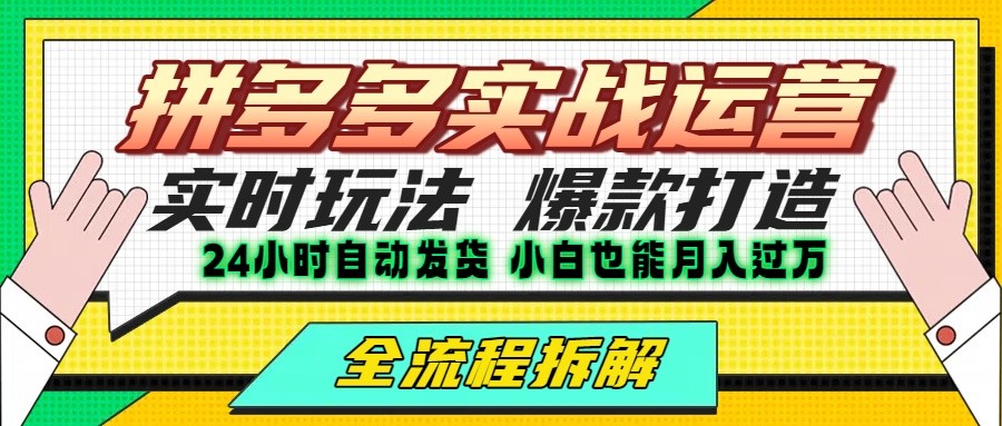 拼多多最新实战运营高投产：长久稳定项目，单店利润一天三位数-吾爱自习网