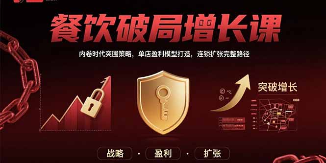 餐饮破局增长课：内卷时代突围策略，单店盈利模型打造，连锁扩张完整路径-吾爱自习网