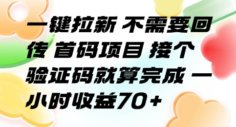 一键拉新 不需要回传 首码项目 接个验证码就算完成 一小时收益70+【揭秘】-吾爱自习网