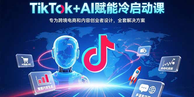 TikTok+AI赋能冷启动课：专为跨境电商和内容创业者设计，全套解决方案-吾爱自习网