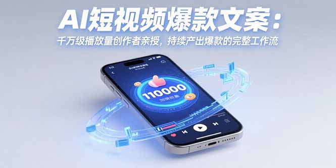 AI短视频爆款文案：千万级播放量创作者亲授，持续产出爆款的完整工作流-吾爱自习网