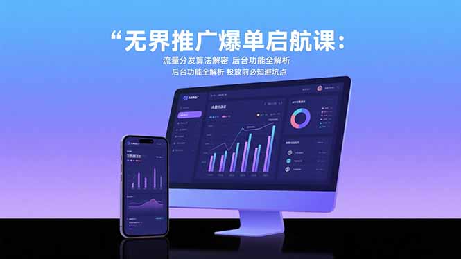 无界推广爆单启航课：流量分发算法解密 后台功能全解析 投放前必知避坑点-吾爱自习网